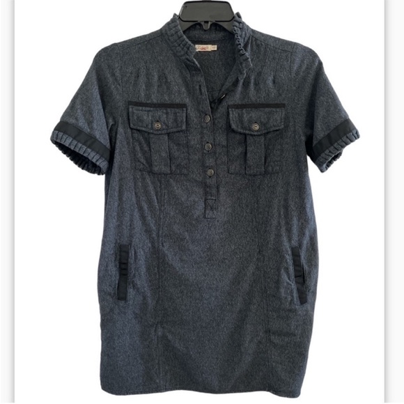 Faherty Piecrust Mini Dress in Charcoal - Picture 4 of 12